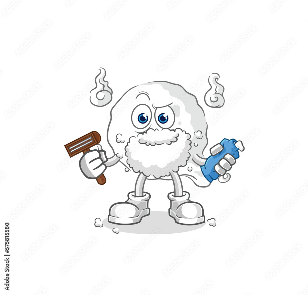 ghost shave facial hair vector. cartoon character