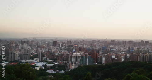 Taoyuan city view under sunset