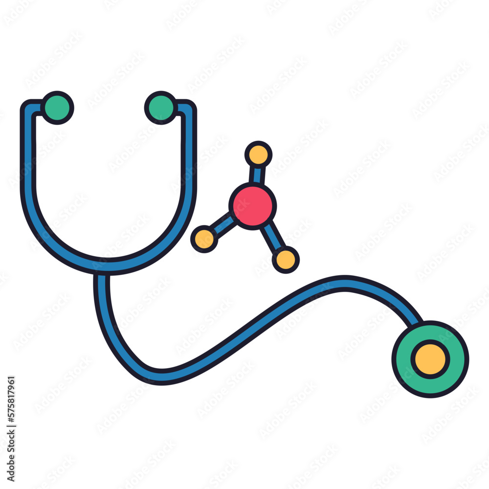 Stethoscope Medical Object Color 2D Illustration Stethoscope Medical Object Color 2D Illustration