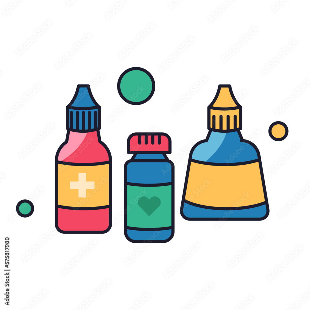 Eye drops Medical Object Color 2D Illustration Eye drops Medical Object Color 2D Illustration