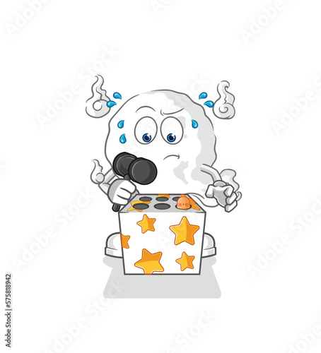 ghost play whack a mole mascot. cartoon vector