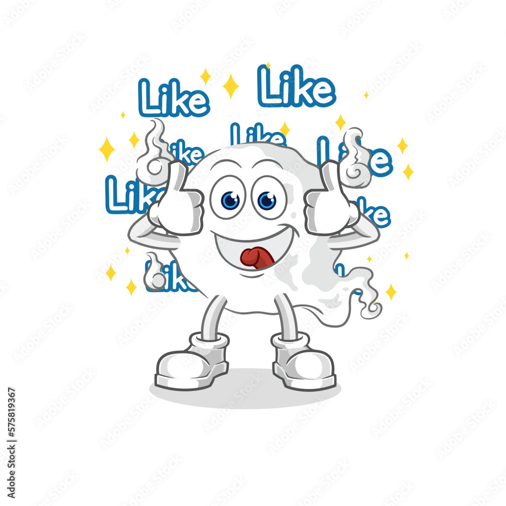 ghost give lots of likes. cartoon vector ghost give lots of likes. cartoon vector