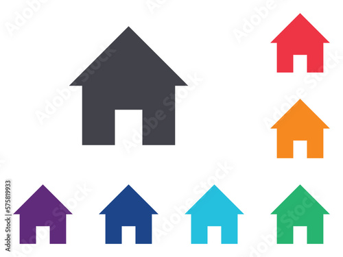 home icon, red, purple, blue, green and orange.