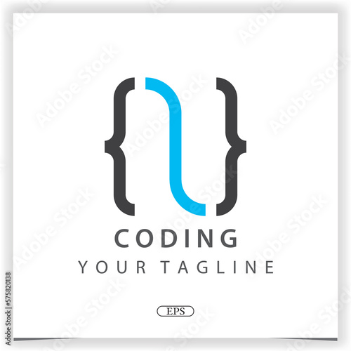 letter n coding or programmer logo premium elegant template vector eps 10