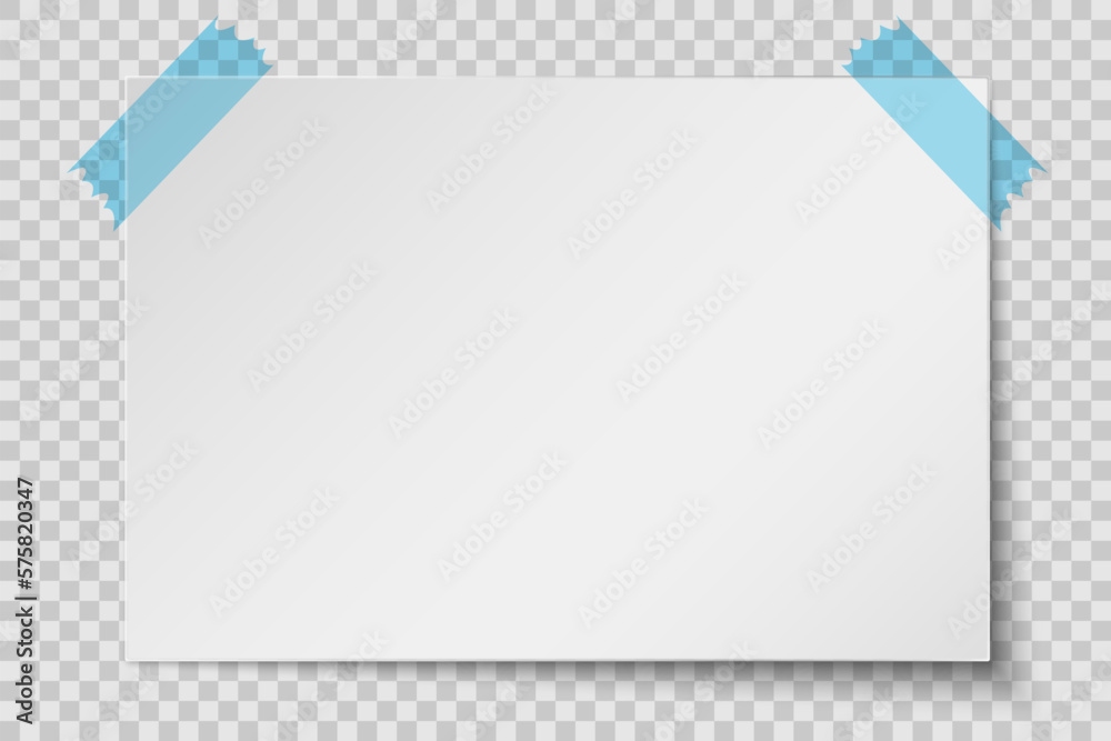 Horizontal empty sticky note paper for your design isolated on a transparent background. Vector illustration Horizontal empty sticky note paper for your design isolated on a transparent background. Vector illustration