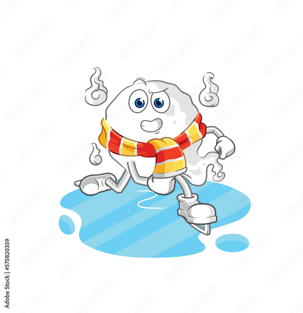 ghost ice skiing cartoon. character mascot vector ghost ice skiing cartoon. character mascot vector