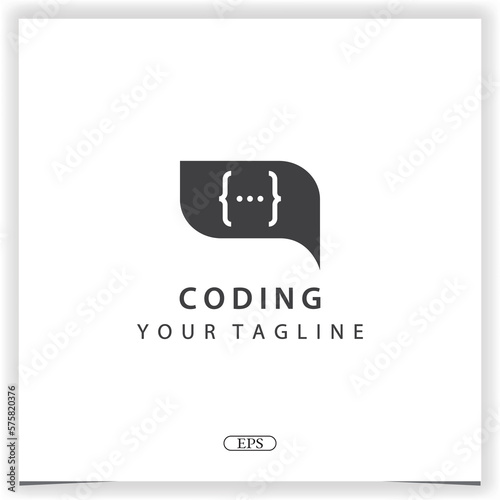 chat coding or programmer logo premium elegant template vector eps 10