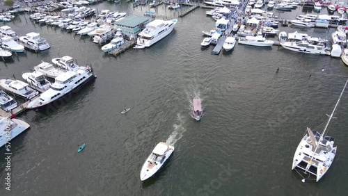 Flying away from an awesome boat show! Talk about views!