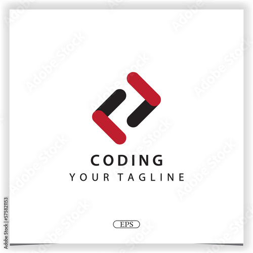 coding or programmer logo premium elegant template vector eps 10