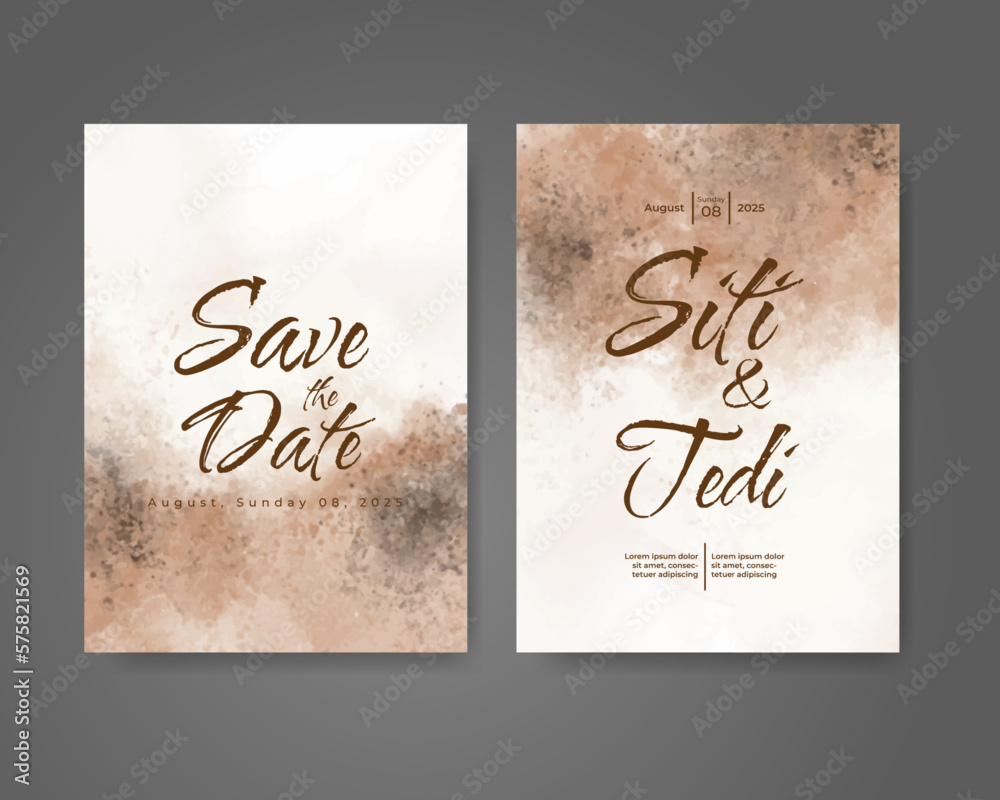 Wedding invitation with abstract watercolor background Wedding invitation with abstract watercolor background