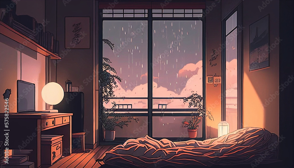 prompthunt anime digital drawing of a comfy bedroom
