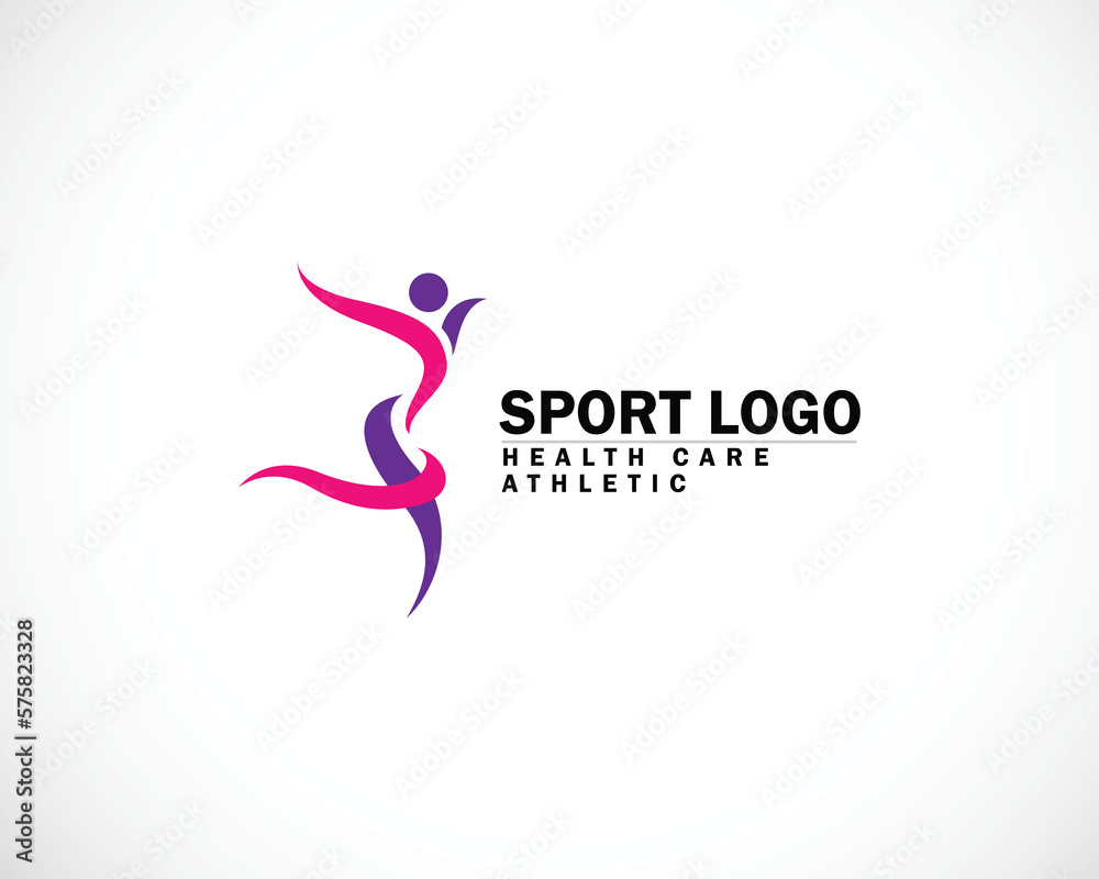 sport logo creative people abstract logo creative yoga athletic