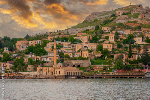 Abandoned old town view in Halfeti Town of Sanliurfa Province photo