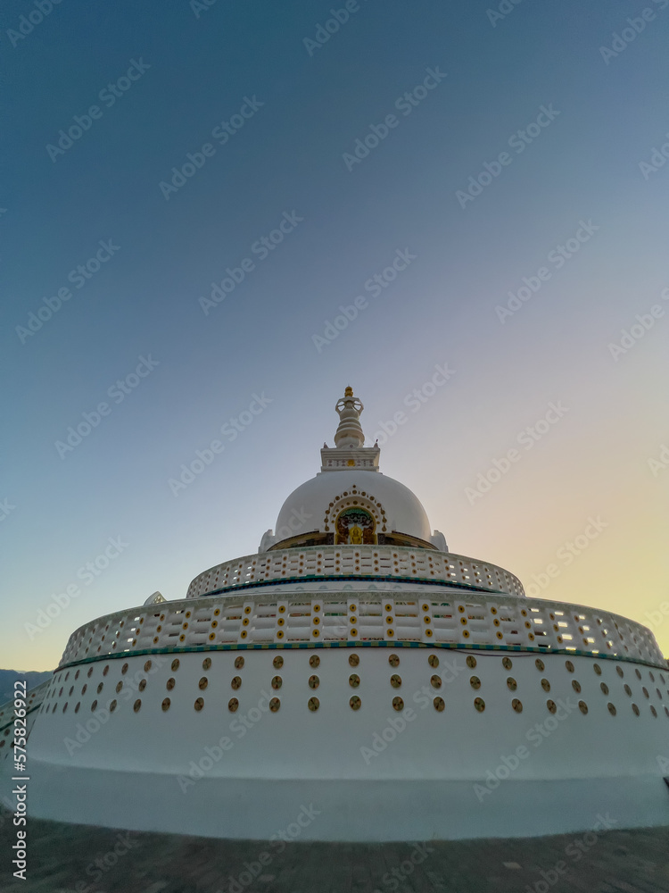 The Shanti Stupa monastery in Leh Ladakh, India The Shanti Stupa monastery in Leh Ladakh, India