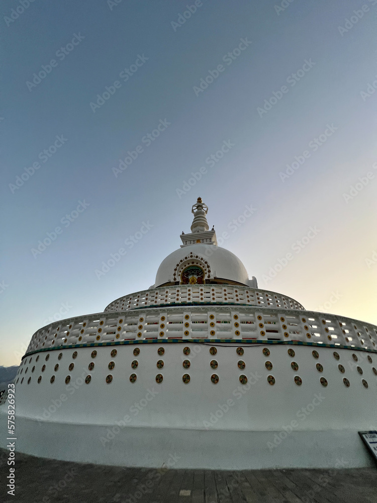 The Shanti Stupa monastery in Leh Ladakh, India The Shanti Stupa monastery in Leh Ladakh, India