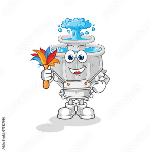 water fountain maid mascot. cartoon vector