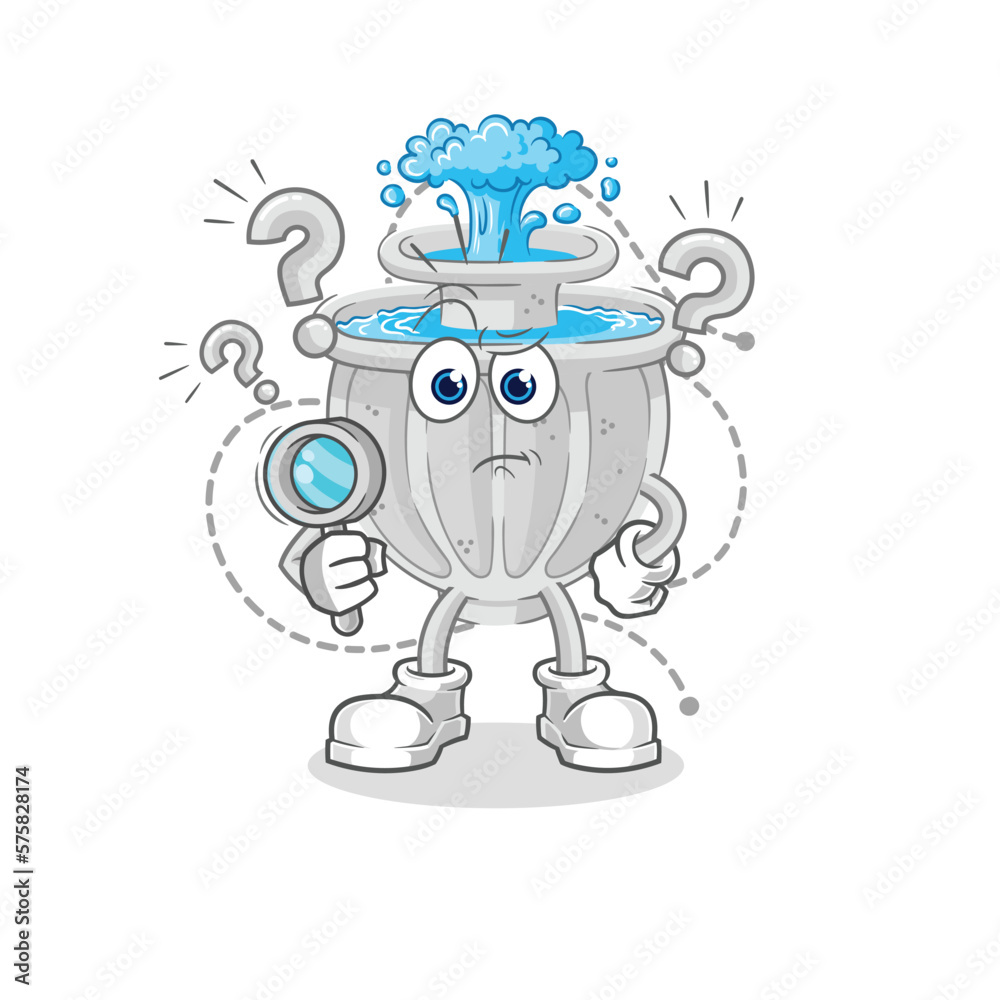 water fountain searching illustration. character vector water fountain searching illustration. character vector