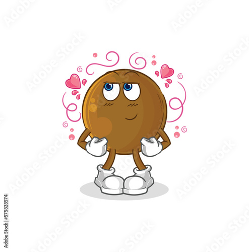 avocado stone shy vector. cartoon character