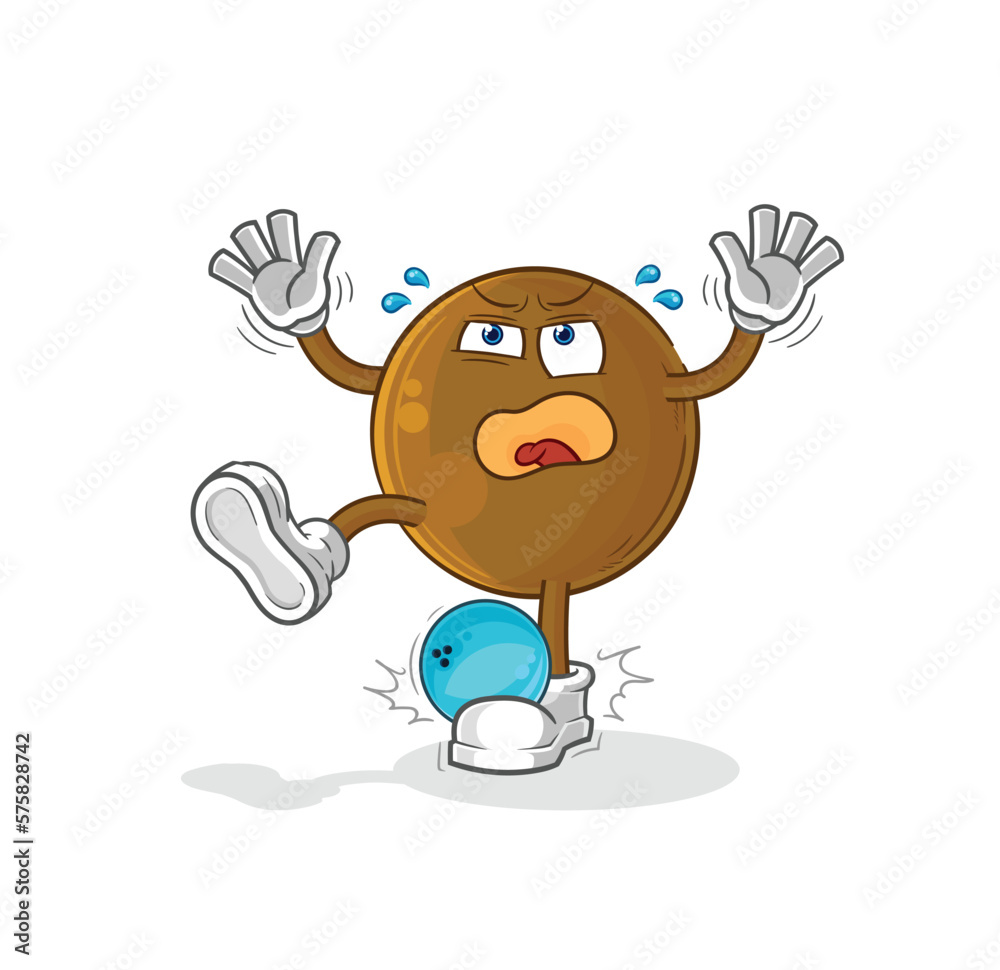 avocado stone hiten by bowling cartoon. cartoon mascot vector avocado stone hiten by bowling cartoon. cartoon mascot vector