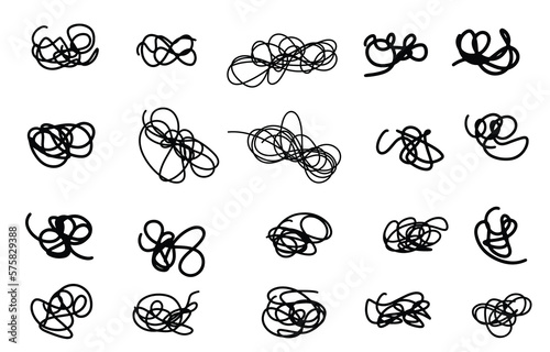 Tangled Thread Silhouette Vector Set
