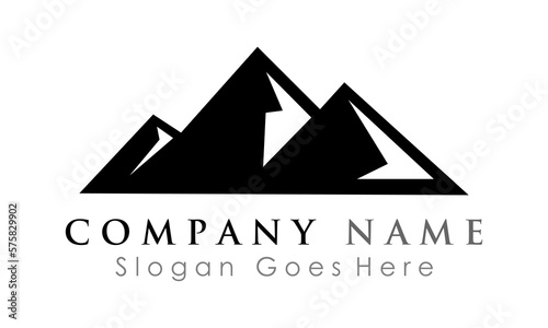 simple black mountain peak logo