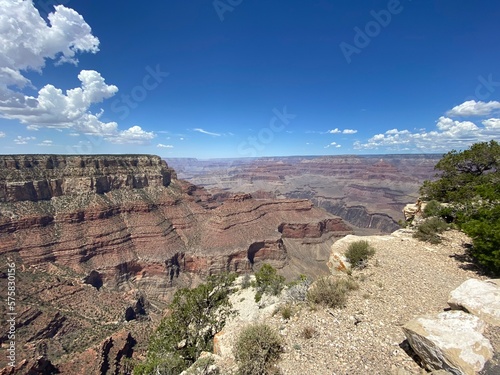 Grand Canyon landscape with clouds rolling in