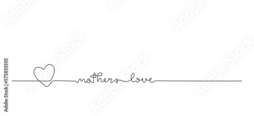 Vector line lettering Mothers love for banner, gifts tag, love