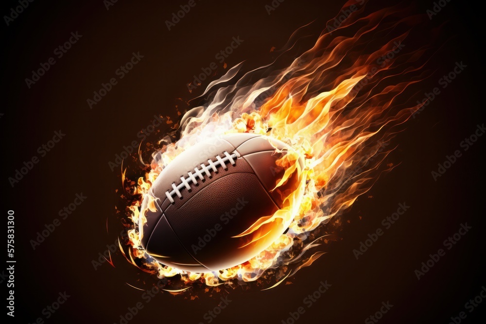 A Ball of Fire: Hilarious American Football Action, Generative AI. A Ball of Fire: Hilarious American Football Action, Generative AI.