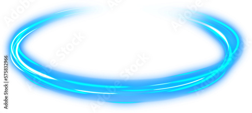 Blue glowing neon ring effect