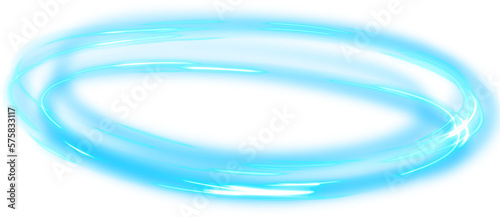 Принти на полотні Abstract rotation lines in neon blue color