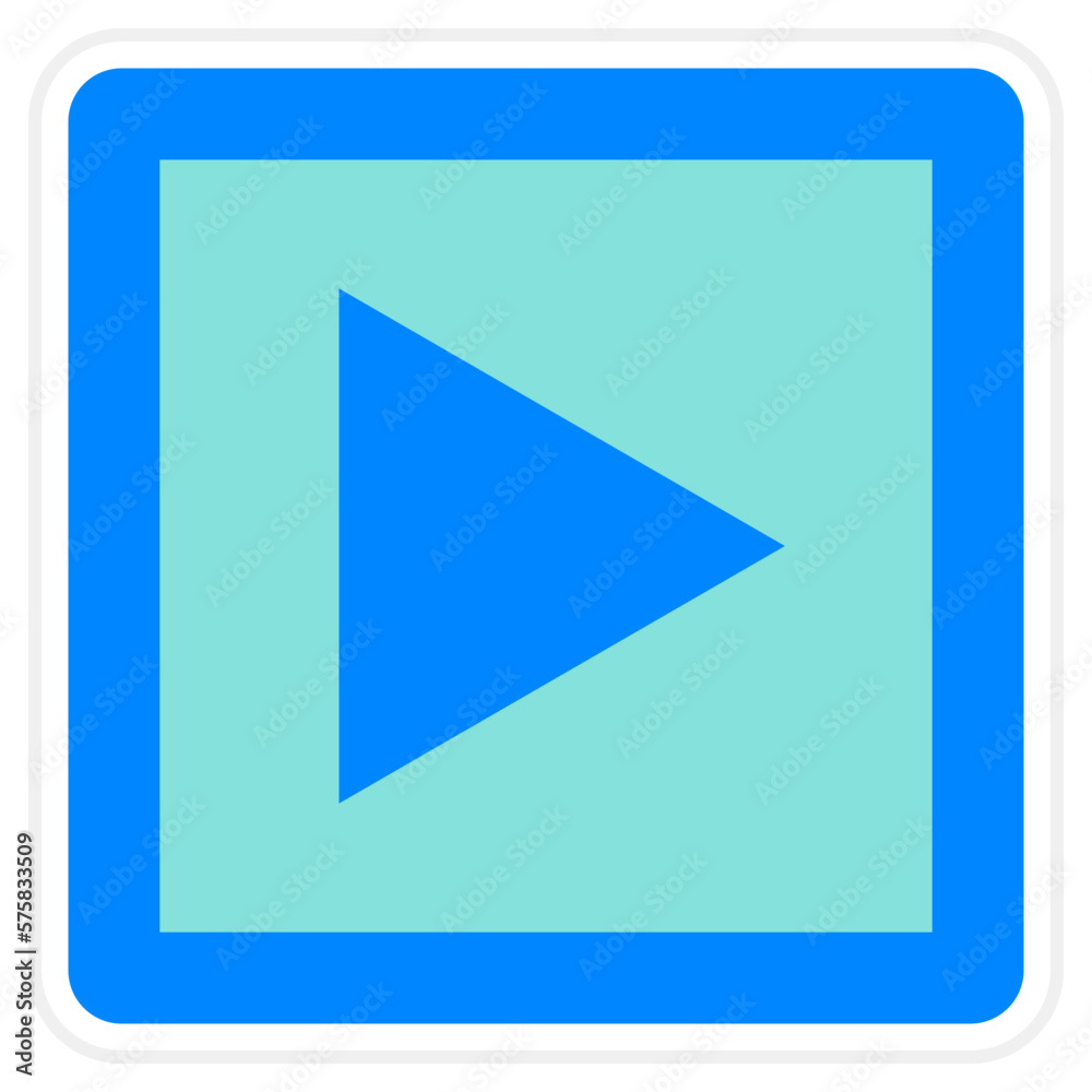 Play Button Sticker Icon Play Button Sticker Icon