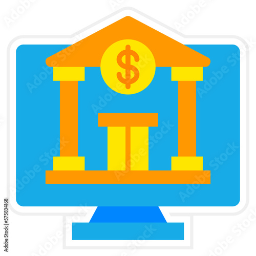 Online Banking Sticker Icon