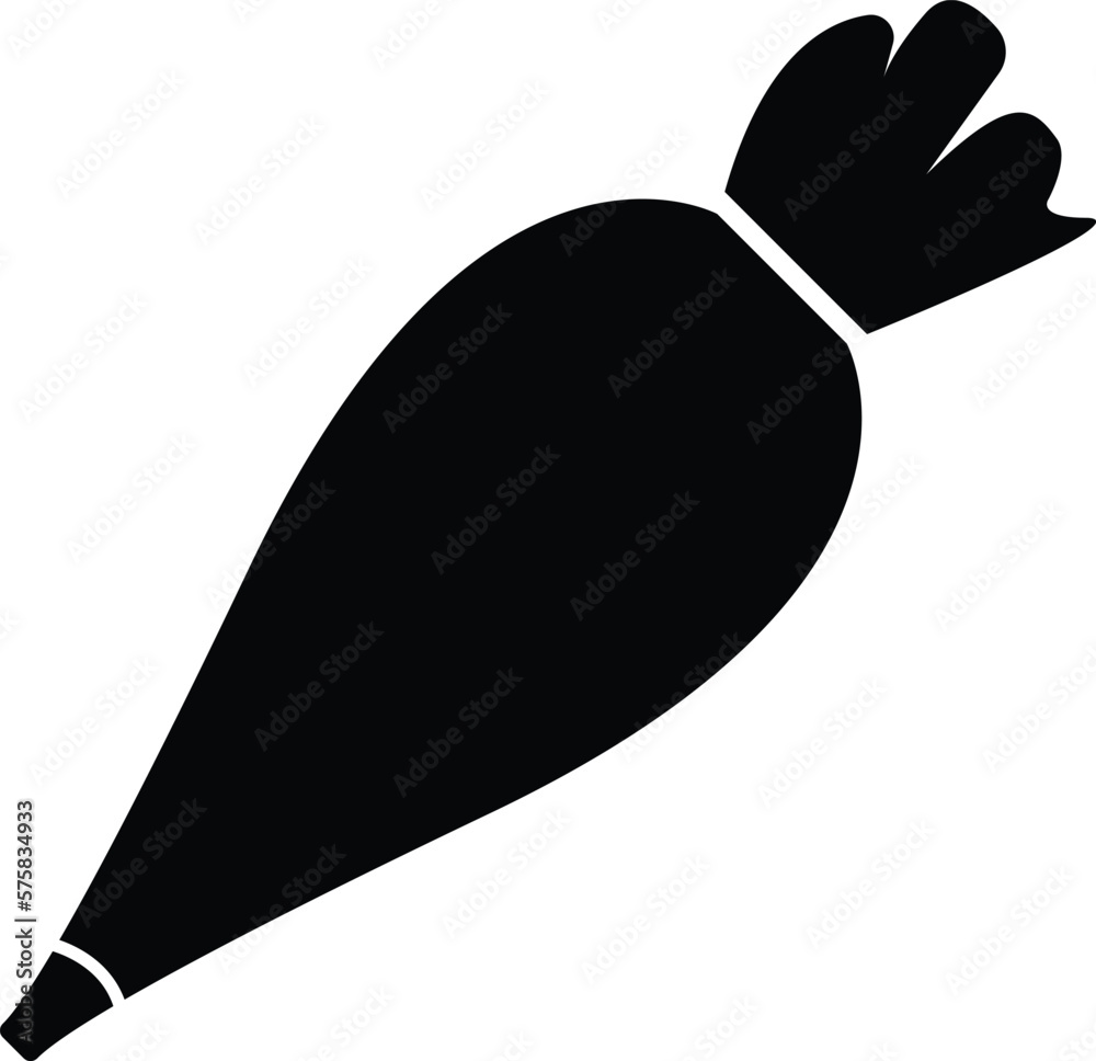 Pastry bag icon on white background. Frosting Pastry bag sign. Icing bag with nozzle symbol. flat style.