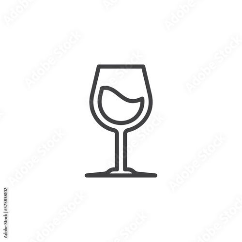 Wine glass line icon © alekseyvanin