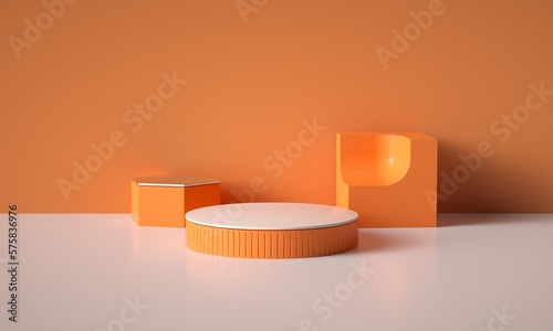 3D rendered geometric booth background