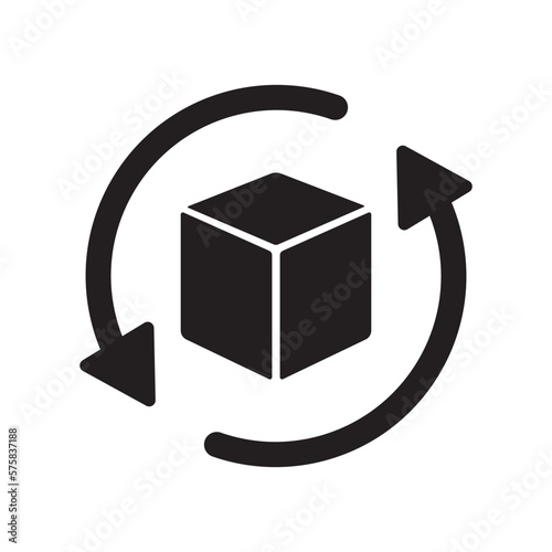 Reload or return package box in circular arrow icon.