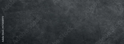 Obraz  z motywem black white concrete wall , grunge stone texture , dark gray rock surface background panoramic wide banner