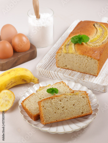 Homemade Banana Cake or Banana Bread.