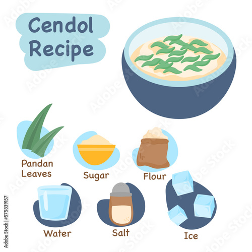 cendol illustration recipe concept