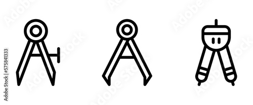 drawing compass icon or logo isolated sign symbol vector illustration - high quality black style vector icons