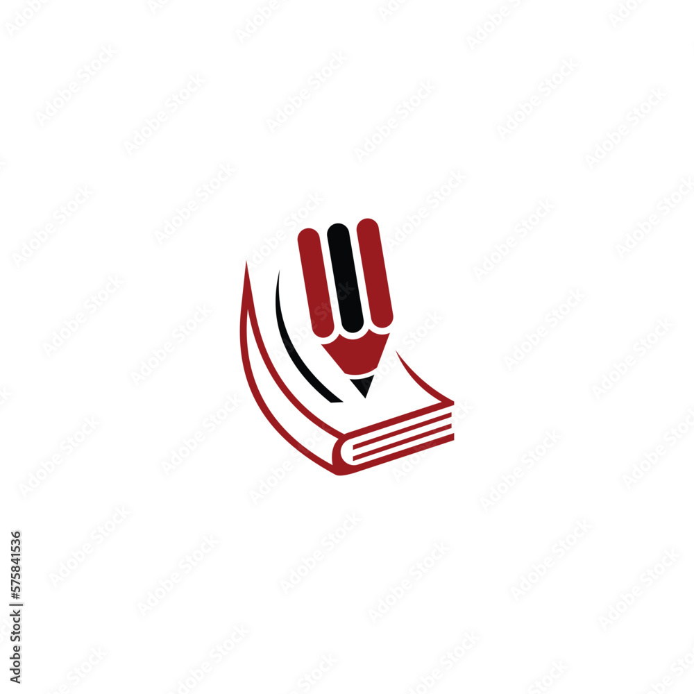 Fototapeta premium pencil and book education logo