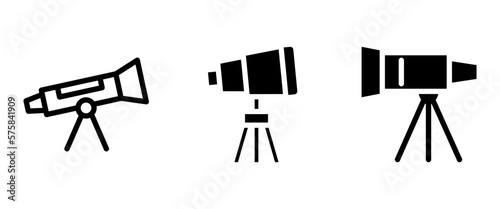 telescope icon or logo isolated sign symbol vector illustration - high quality black style vector icons