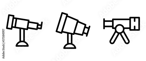 telescope icon or logo isolated sign symbol vector illustration - high quality black style vector icons
