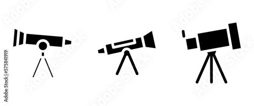 telescope icon or logo isolated sign symbol vector illustration - high quality black style vector icons