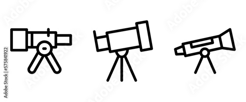 telescope icon or logo isolated sign symbol vector illustration - high quality black style vector icons