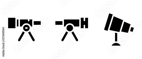 telescope icon or logo isolated sign symbol vector illustration - high quality black style vector icons