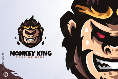 Fototapeta Monkey King - Mascot & Esport logo template, All elements in this template are e