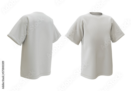 3d rendering mockup of white short sleeve tshirt perspective view