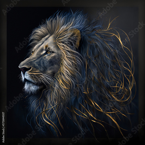 High detailed Italian style art of a lion  generative AI