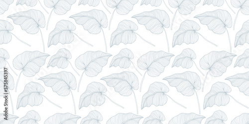 Light botanical vector seamless pattern with palm leaves for decor, covers, backgrounds, textiles, wrapping paper
